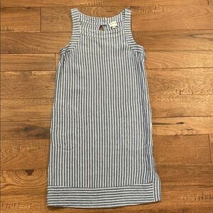 For Cynthia Blue White Striped Linen Blend Summer Dress - Size XS